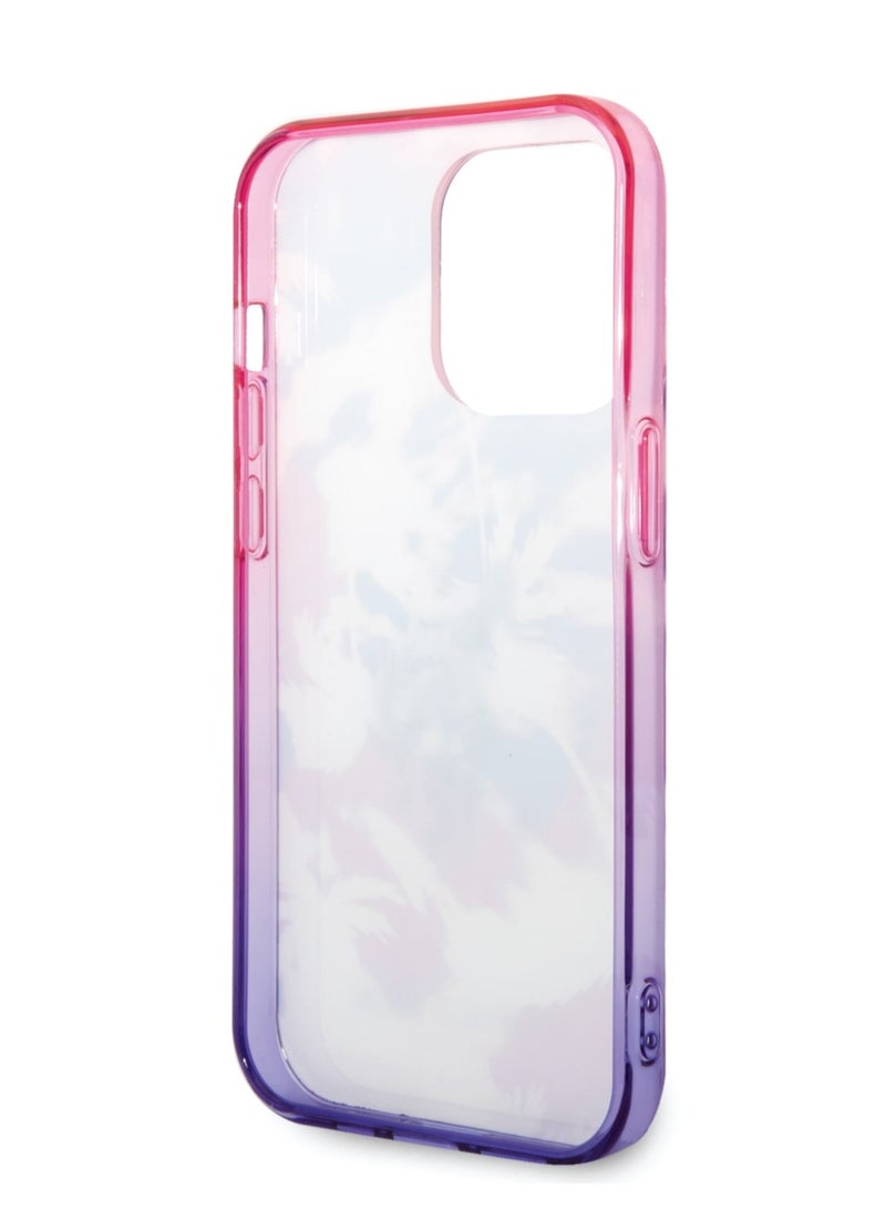 U.S.Polo PC/TPU IML Case With Dye Palm Design & Horse Logo For iPhone 14 Pro Max - Purple - Image 3