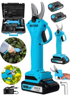 Steiner German 128 Vf 10 Ah Professional Double Battery Vineyard Shears Branch Pruning Shearing Machine with Bag Blue  - Image 1