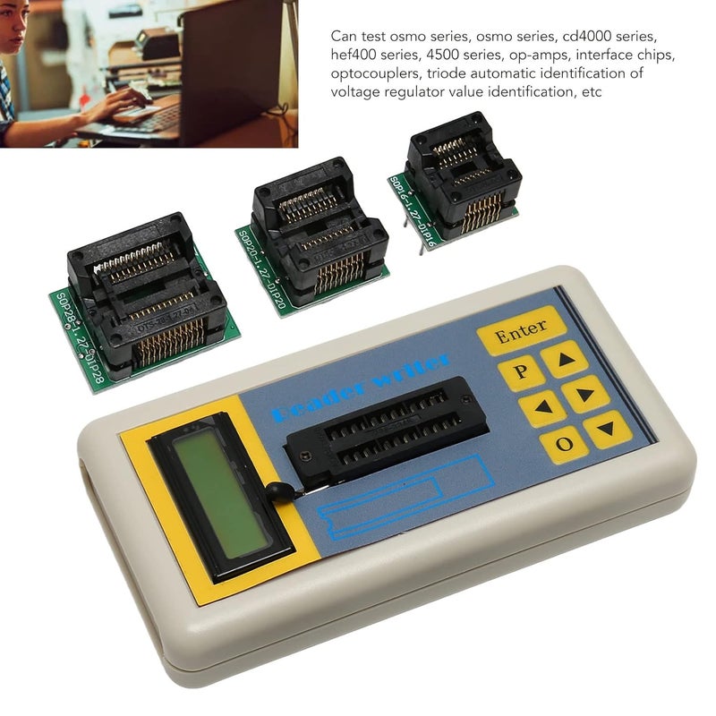 Transistor Tester, Multifunctional IC Transistor Tester, IC Tester Professional ABS Portable Digital Transistor IC Tester IC Tester Integrated Circuit Integrated Circuit Tester - Image 2