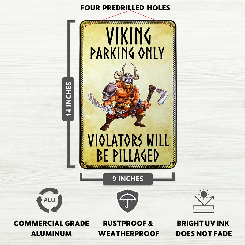 Venicor Viking Sign - 9 x 14 Inches - Aluminum - Viking Gifts for Men - Viking Decor for Home Accessories Stickers Tapestry Wall Poster Stuff - Image 2