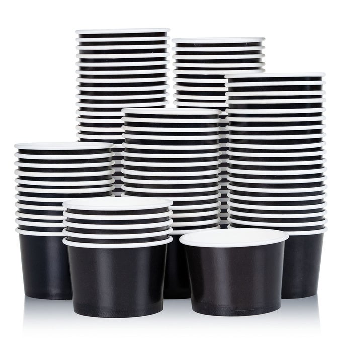 STURDY BLACK 50COUNT 11OZ DISPOSABLE DESSERT BOWLS IDEAL FOR HOT OR COLD FOOD PARTY SUPPLIES TREAT CUPS FOR SUNDAE FROZEN YOGURT SOUP BLACK