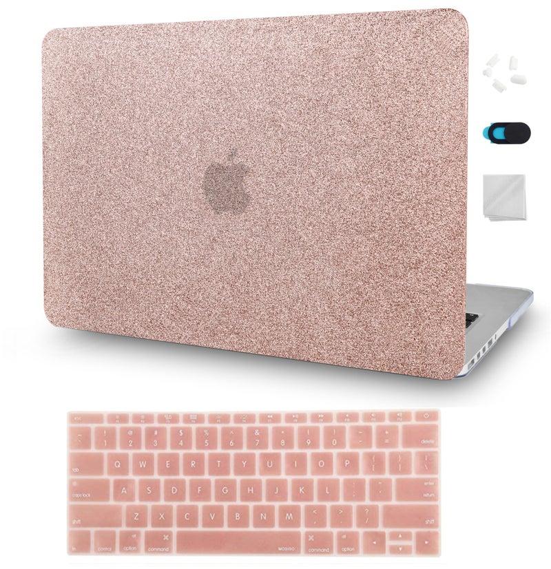 KECC Compatible with MacBook Air 13 inch Case 20102017 Release Old Version A1466 A1369 Plastic Hard Shell for MacBook Air 133 inch Keyboard Cover Rose Gold Sparkling