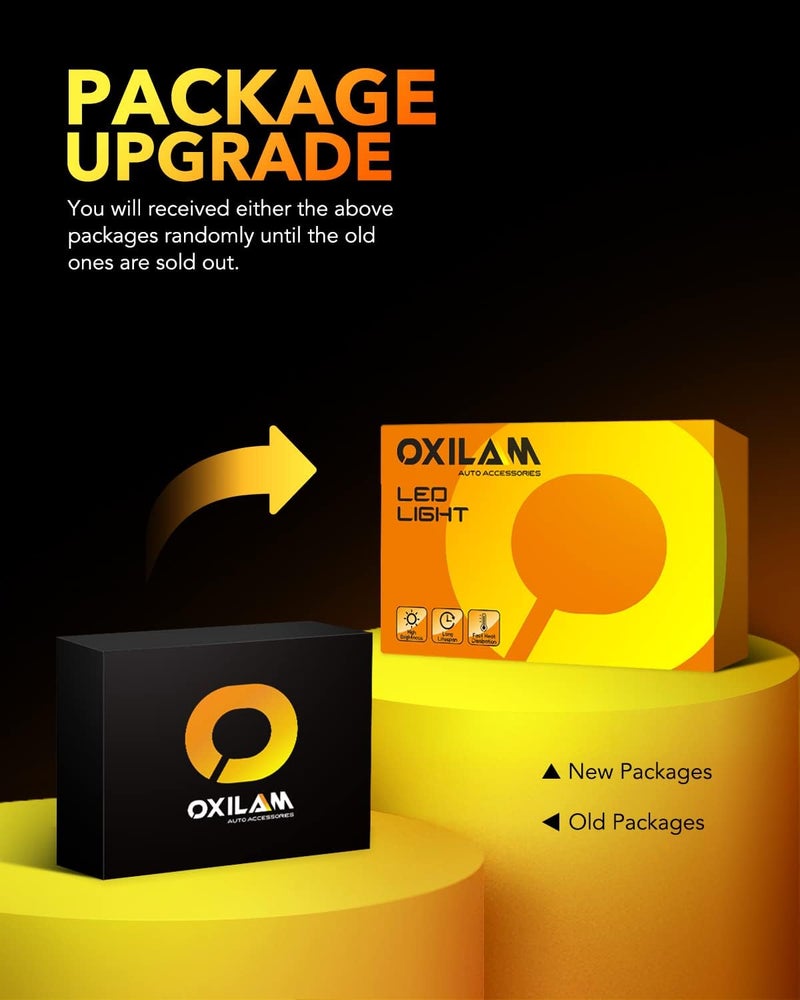 OXILAM مصباح إشارة الانعطاف BA15S 1156 LED خالٍ من أخطاء CANBUS، أصفر كهرماني 2200 كلفن، 2800 لومن، بديل لمصابيح 7506 1156A 1003 1141 P21W، عبوة من قطعتين - Image 2