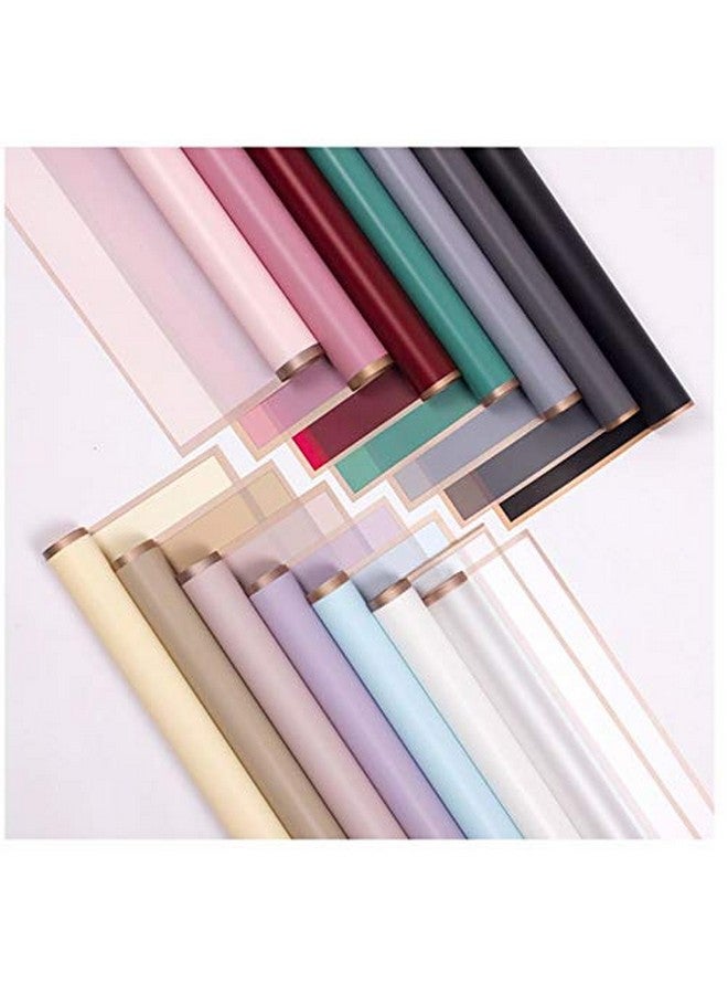 XICHEN 20 Counts /10 Colors Gold Edge Flower Waterproof Floral Wrapping Paper Florist Bouquet Supplies Diy Crafts Gift Packaging Or Gift Box Packaging 22.8 * 22.8Inch - Image 5
