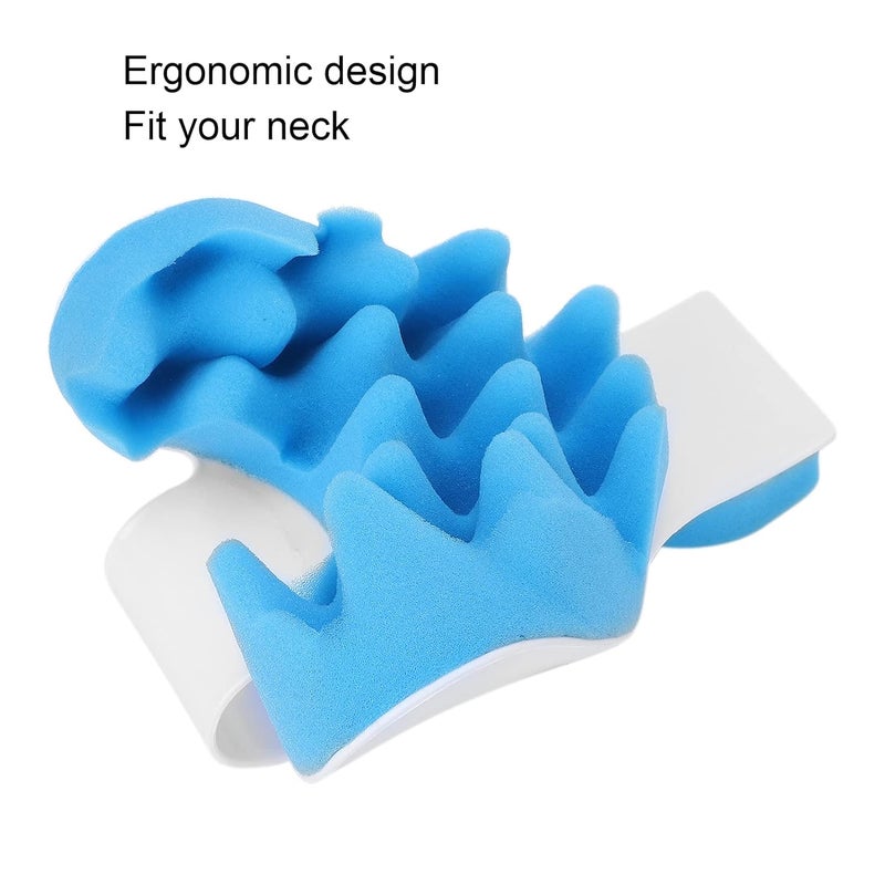 Mugath Neck And Shoulder Relaxer Cervical Stretcher Traction Device For Support For Pain Hump Corrector For Women Massage Relaxer Acupressure Chiropractic Pillow Cushion Blue - Image 3