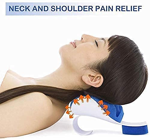 Mugath Neck And Shoulder Relaxer Cervical Stretcher Traction Device For Support For Pain Hump Corrector For Women Massage Relaxer Acupressure Chiropractic Pillow Cushion Blue - Image 5