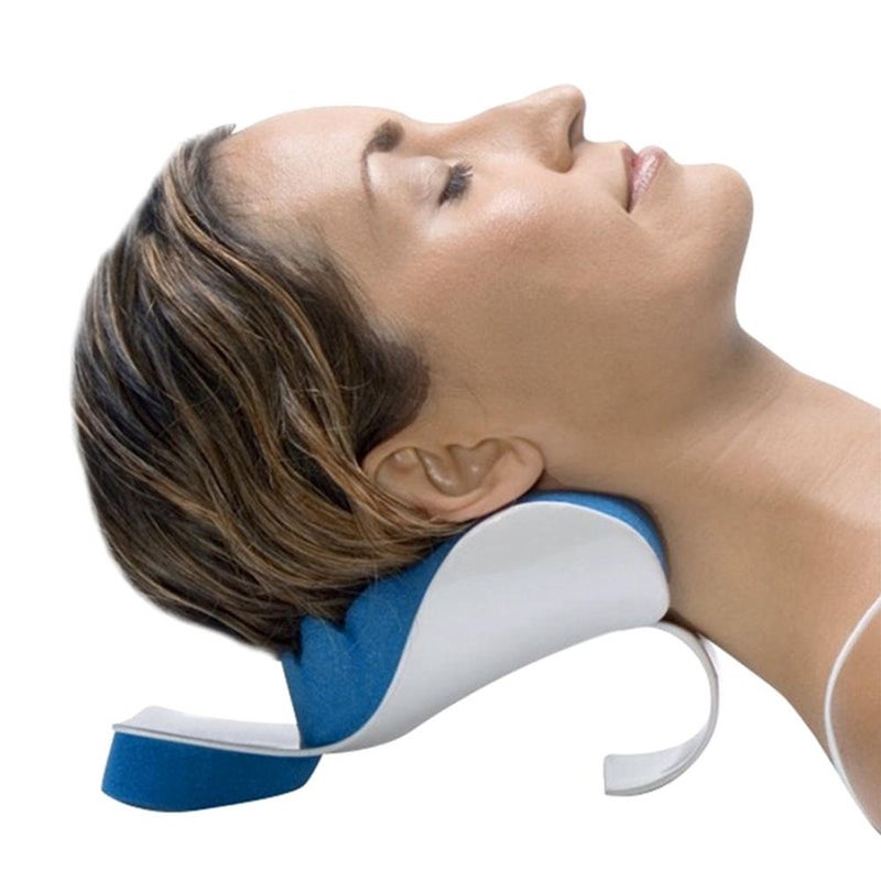 Mugath Neck And Shoulder Relaxer Cervical Stretcher Traction Device For Support For Pain Hump Corrector For Women Massage Relaxer Acupressure Chiropractic Pillow Cushion Blue - Image 1