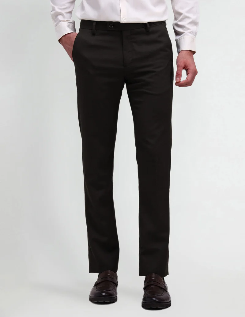 Arrow Slim Fit Solid Trousers
