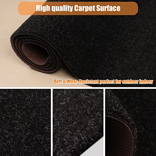 Weidear Hallway Runner Rug with Rubber Backing, Laundry Room Rug Non Slip, Washable Outdoor Indoor Rug Carpet Runner, Customized Area Rugs Mat for Entryway, Balcony, Kitchen, Garage-2FT x 6FT, Black - Image 4