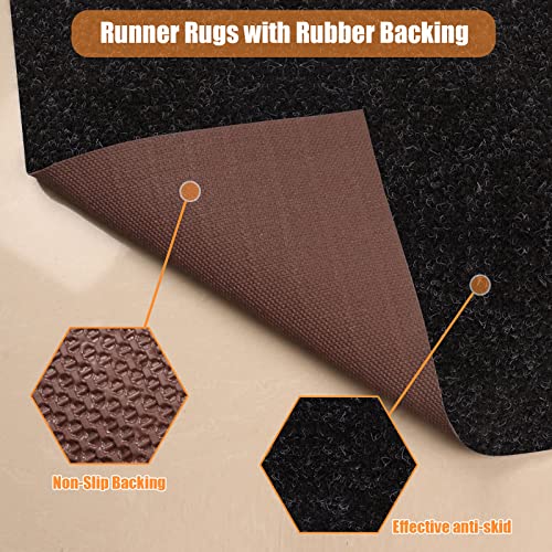 Weidear Hallway Runner Rug with Rubber Backing, Laundry Room Rug Non Slip, Washable Outdoor Indoor Rug Carpet Runner, Customized Area Rugs Mat for Entryway, Balcony, Kitchen, Garage-2FT x 6FT, Black - Image 3