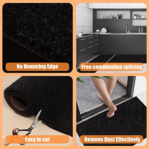 Weidear Hallway Runner Rug with Rubber Backing, Laundry Room Rug Non Slip, Washable Outdoor Indoor Rug Carpet Runner, Customized Area Rugs Mat for Entryway, Balcony, Kitchen, Garage-2FT x 6FT, Black - Image 5