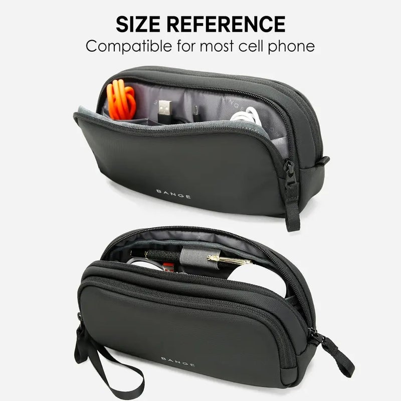 بانجي حقيبة تنظيم Bange Unisex Polyester Light Waterproof Digital USB Cable Storage Hand Bag, Electronics Travel Bag Organizer for Cable Case - Image 4