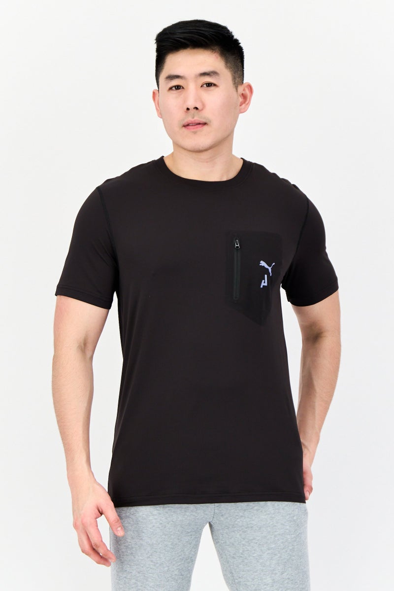 PUMA تي شيرت تدريب قصير الأكمام للرجال، رياضي، أسود - Image 1