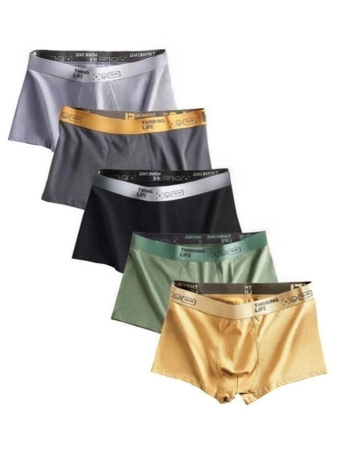ShebSheb 5 Pack Men's Boxer Briefs, Soft and Breathable Underwear with ComfortFlex Waistband - Image 1
