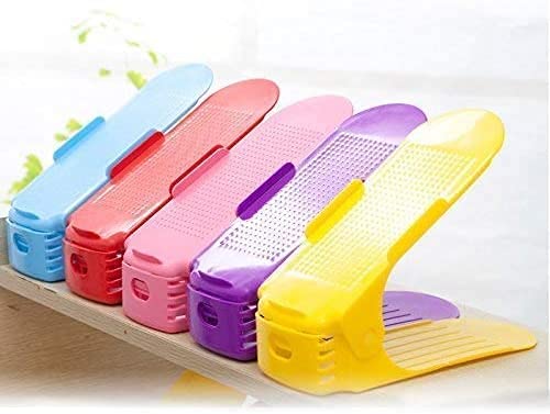 DITCAFOS Plastic Shoes Rack Organizer Adjustable Shoe Slot Organizer Space Saver Shoes Stand Shoes Storage Stand for Home set of 1 - Image 5