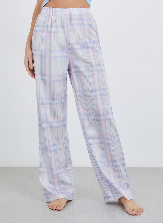 تايك تو طقم بيجامة كامي سادة بنقشة كاروهات - Image 4