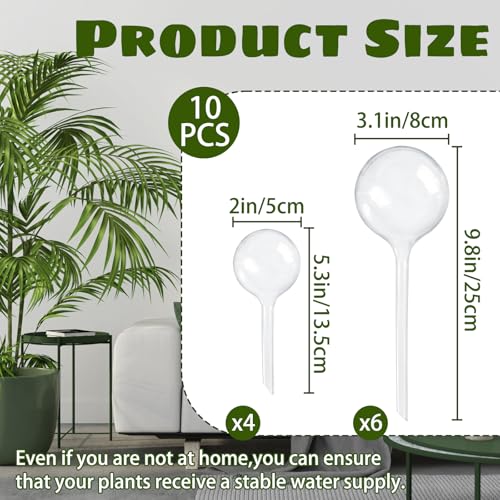Bvrbaory 10 Pcs Plant Watering Cans,Plant Watering Globes,Plant Self-Watering Bulbs,Plastic Plant Automatic Water Devices for Indoor Outdoor Potter Plants - Image 2