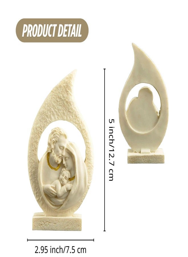 PlentifulHome Holy Family Statue – 5” Resin Nativity Figurine of Joseph, Mary, and Baby Jesus, Catholic Religious Sculpture for Home Altar, Prayer Space - Image 5