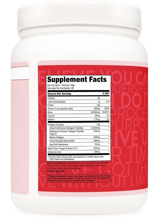 TransformHQ Beauty Collagen (30 Servings) Fruit Punch - Hair, Skin, & Nails Formula - Image 4