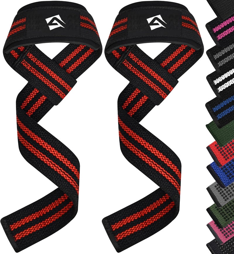AQF Lifting Wrist Straps for Weightlifting, Powerlifting & Deadlifts – 23” Neoprene Padded Cotton Straps for Strength Training & Gym Workouts - Maximum Grip Support for Men & Women - Image 1