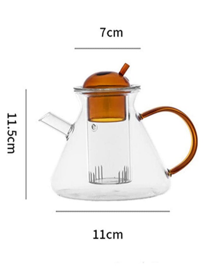 MIBRU Tea and Coffee Herbal Glass Jug 480ml Orange Elegant Jug Classic Design With Infuser For Tea and Coffee  - Image 4