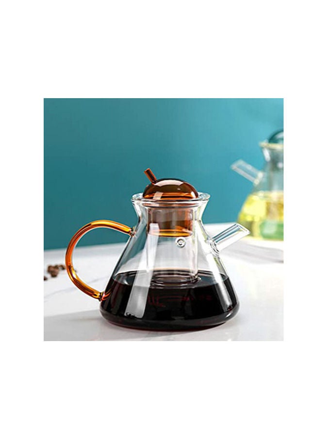 MIBRU Tea and Coffee Herbal Glass Jug 480ml Orange Elegant Jug Classic Design With Infuser For Tea and Coffee  - Image 5