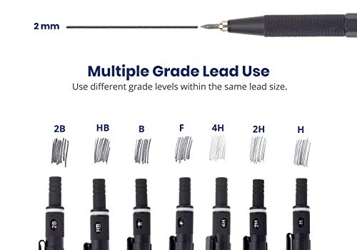 Pacific Arc Premium Gravity Feed Technical Lead Holder All Metal Black 2 mm - Image 3