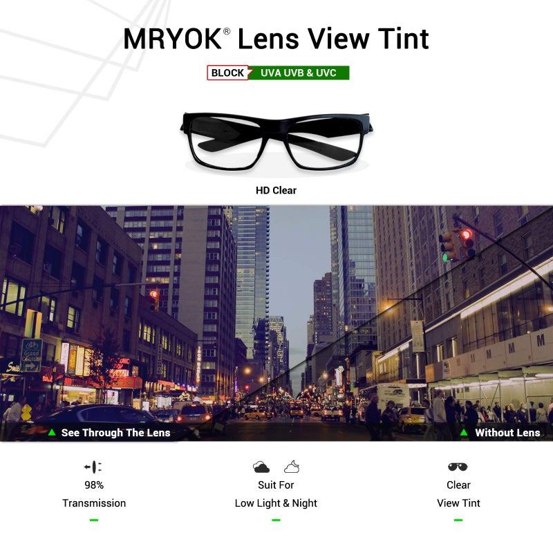 Mryok UV400 Replacement Lenses Compatible with Ray-Ban Meta Wayfarer RW4008 53mm - HD Clear - Image 5