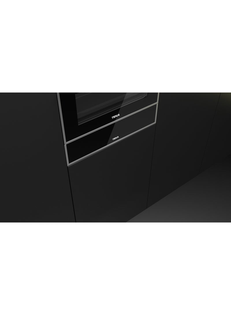 TEKA Plate warmer drawer with 30-80ºC temperature range. Black front glass included CP 15 GS 420 W 40589920 Black Glass with Stainless Steel Frame - Image 5