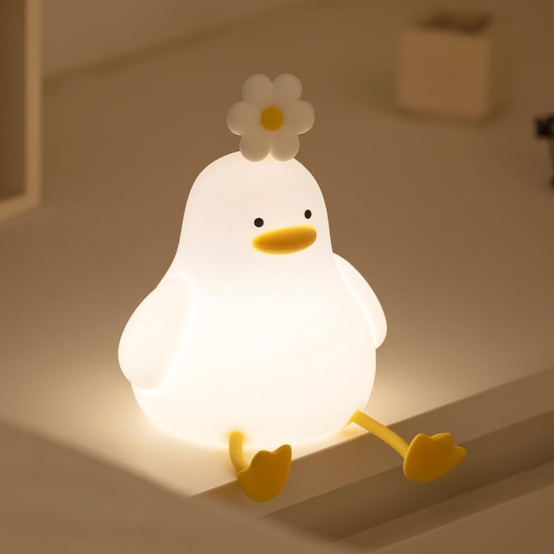 KinYiLO Cute Duck Night Light for Baby Kids Toddler 3 Level Dimmable Squishy Duck Lamp 30 Min Timer Off Nursery Bedside Nightlight Rechargeable Touch Lamp for Bedrooms Living Room Decor Gift Ideas - Image 2