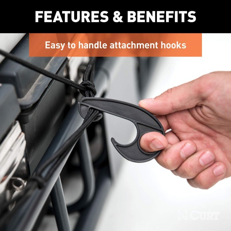 CURT 18201 65 x 38-Inch Elastic Cargo Net with Hooks for Roof Basket - Image 4