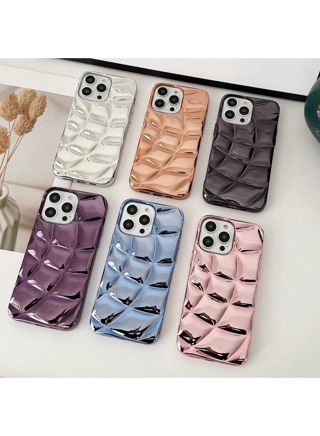اس-توب جراب لهاتف iPhone 14 منحني منقوش مطلي بطلاء معدني من مادة TPU - Image 2