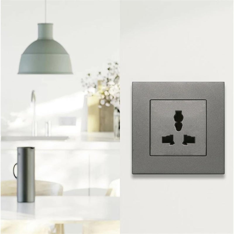 Wall Power Universal International 3 Hole Socket AC 110~250V 86mm*86mm Flame Retardant PC Panel EU Standard Socket(Type4) - Image 5