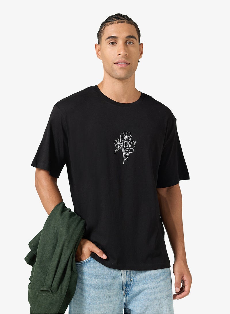 JACK & JONES Graphic Crew Neck Loose Fit T-Shirt - Image 1