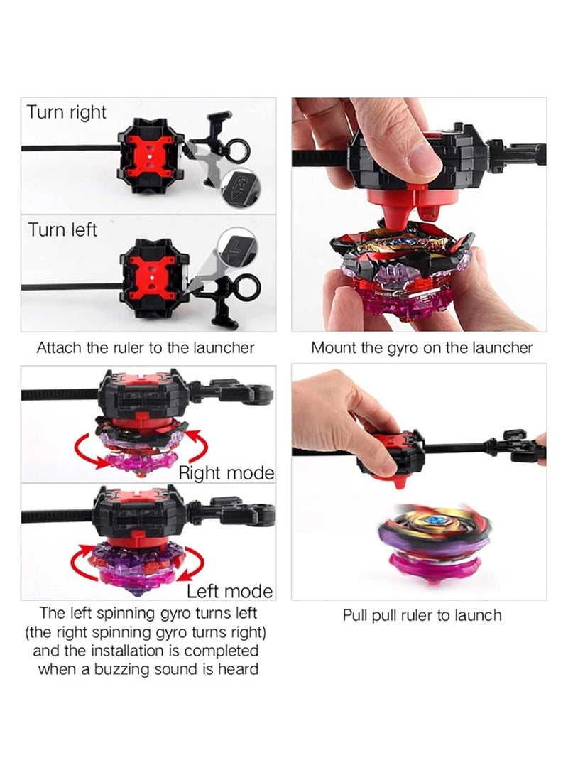 طقم بلي بليد انفجار تيربو معدني، ١٢ قطعة مع قاذفات، لعبة بلبل قتالية للأطفال من سن 6 سنوات فما فوق، هدية أولاد - Image 4