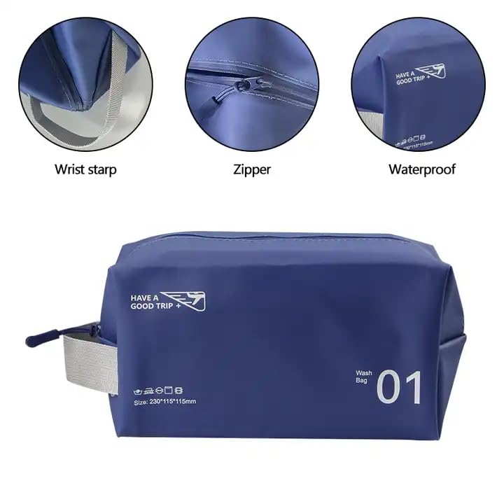 Rabbonix PVC Toiletry Bag for Men & Women for Travel | Light Blue | Pack of 01 - Image 4