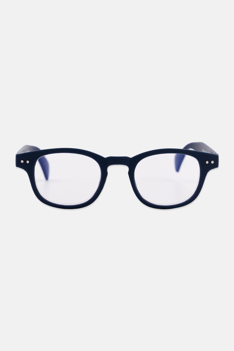 A & A Glasses Men WR-S4940S Round Reading Glasses, Navy Blue - Image 1