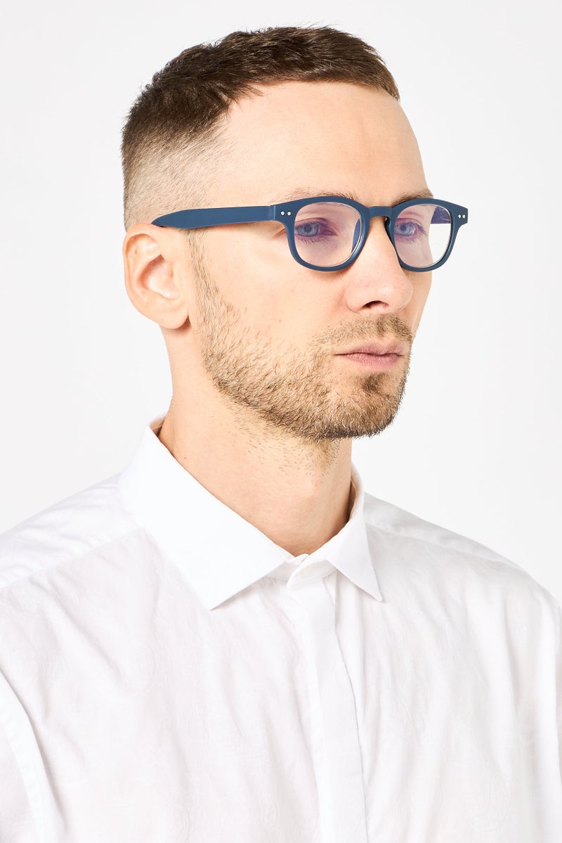 A & A Glasses Men WR-S4940S Round Reading Glasses, Navy Blue - Image 2