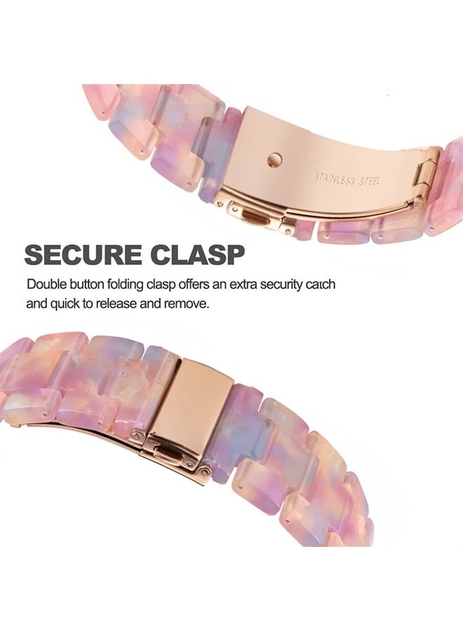 DEALELE Bands Compatible with iWatch 38mm 40mm 41mm, Colorful Resin Replacement Strap for Apple Watch Series 8 / 7 / 6 / 5 / 4 / 3 / SE Women Men, Dream pink - Image 3