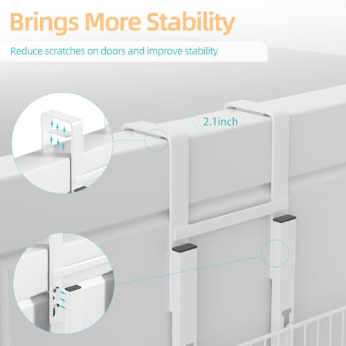Upesitom 6 Tier Over the Door Pantry Organizer, Foldable Metal Over the Door Hanging Spice Rack with 6 Baskets, Adjustable Hanging Storage Rack for Kitchen, Bedroom, Laundry Room, Bathroom Essentials, White - Image 5