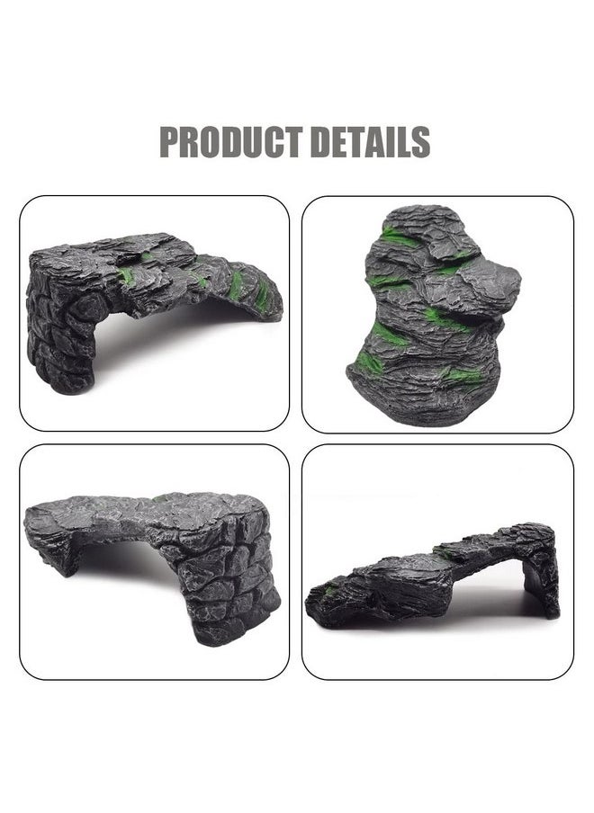 Hamiledyi - Turtle Basking Platform,Tortoise Dock Resting Rock Turtle Climbing Ramp Shale Step Ledge Aquarium Terrarium Decoration for Tortoise Bearded Dragon Lizard Chamelon Frog Gecko Snakes Iguana Betta Fish - Image 1