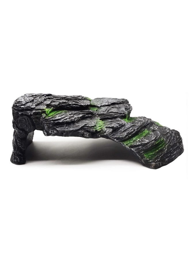 Hamiledyi - Turtle Basking Platform,Tortoise Dock Resting Rock Turtle Climbing Ramp Shale Step Ledge Aquarium Terrarium Decoration for Tortoise Bearded Dragon Lizard Chamelon Frog Gecko Snakes Iguana Betta Fish - Image 1
