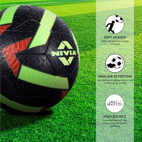 Nivia Street Football, Training Ball, 32 Panels, Durable Rubber Cover Hand-Stitched, Latex Bladder, Training Ball Standard, Made for Practice Sessions, to Play On Hard Ground - Image 4
