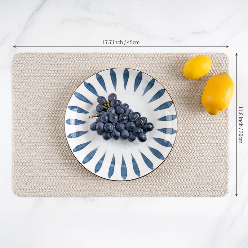 POLYTE Indoor/Outdoor Washable Woven Vinyl Table Dining Placemats, Set of 4 - Image 4