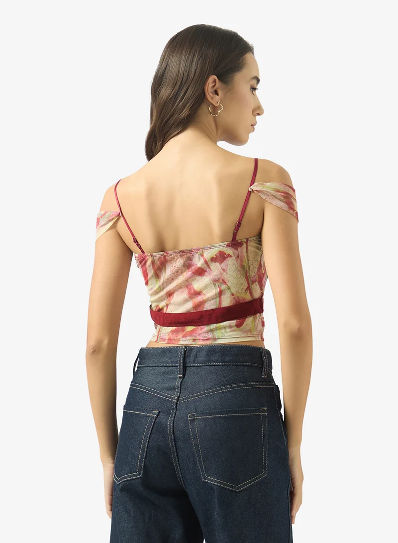 Ginger Floral Print Structured Corset