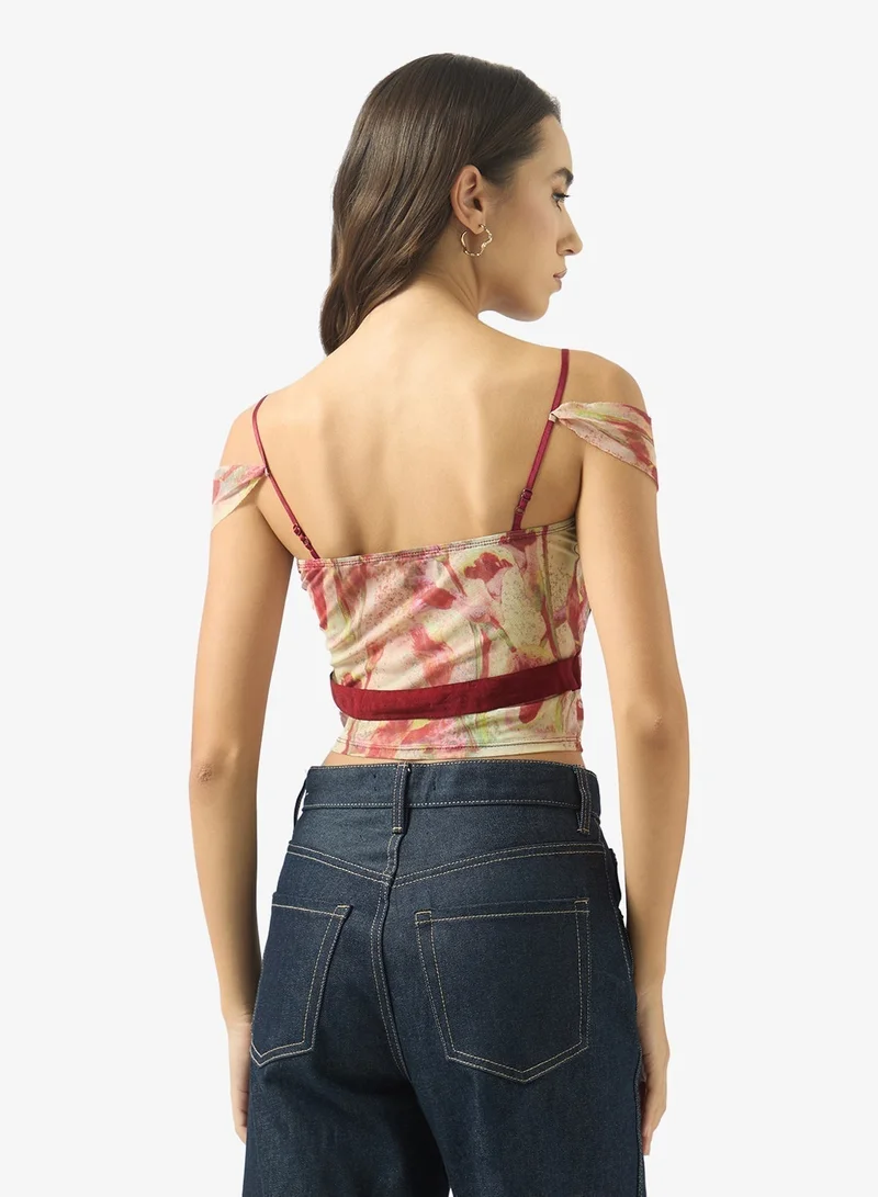 Ginger Floral Print Structured Corset