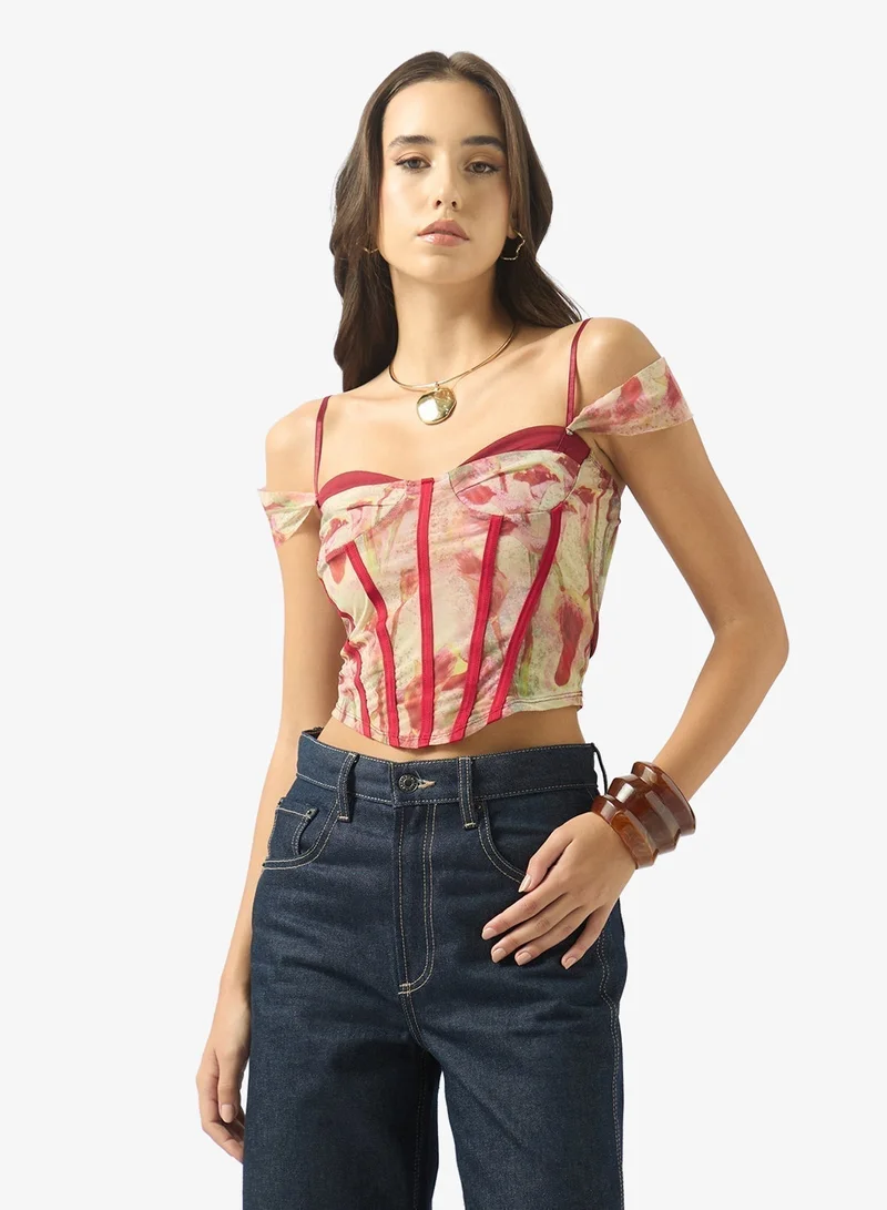 Ginger Floral Print Structured Corset
