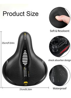 Generic Bicycle Saddle with Shock Absorbing Memory Foam, Wide Bike Seat Cushion Waterproof Hollow, Unisex Comfort for Road Mountain Exercise Bikes, Includes 16-in-1 Hex Wrenches  - Image 5