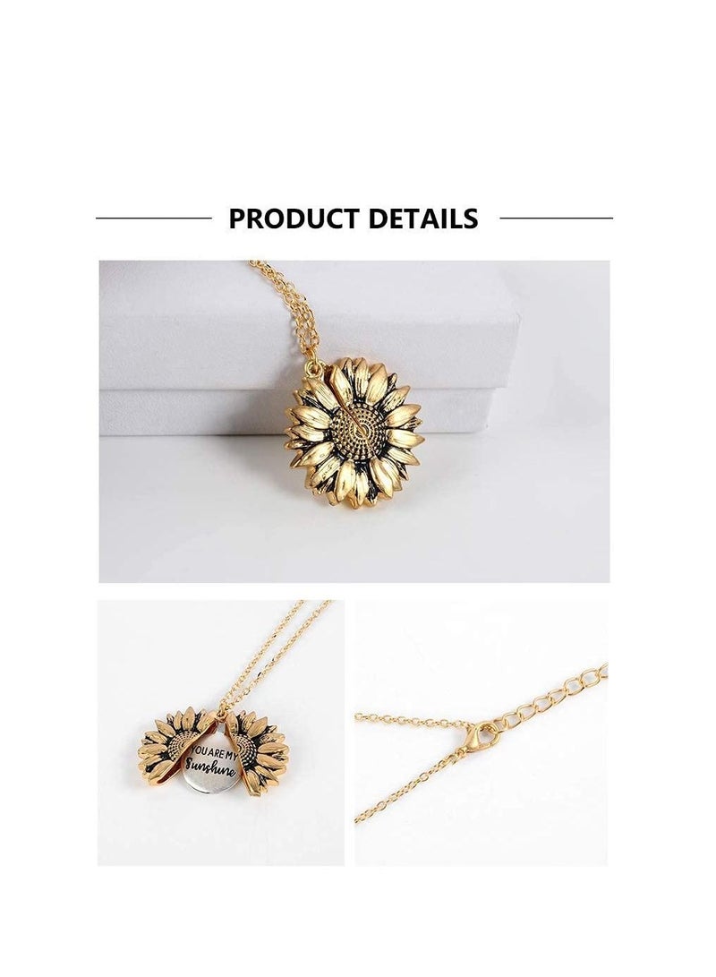 KASTWAVE Engraved Necklace Inspirational Sunflower Locket Necklace Jewelry for Women Girlfriend. Birthdays, Valentine's Day - Image 5