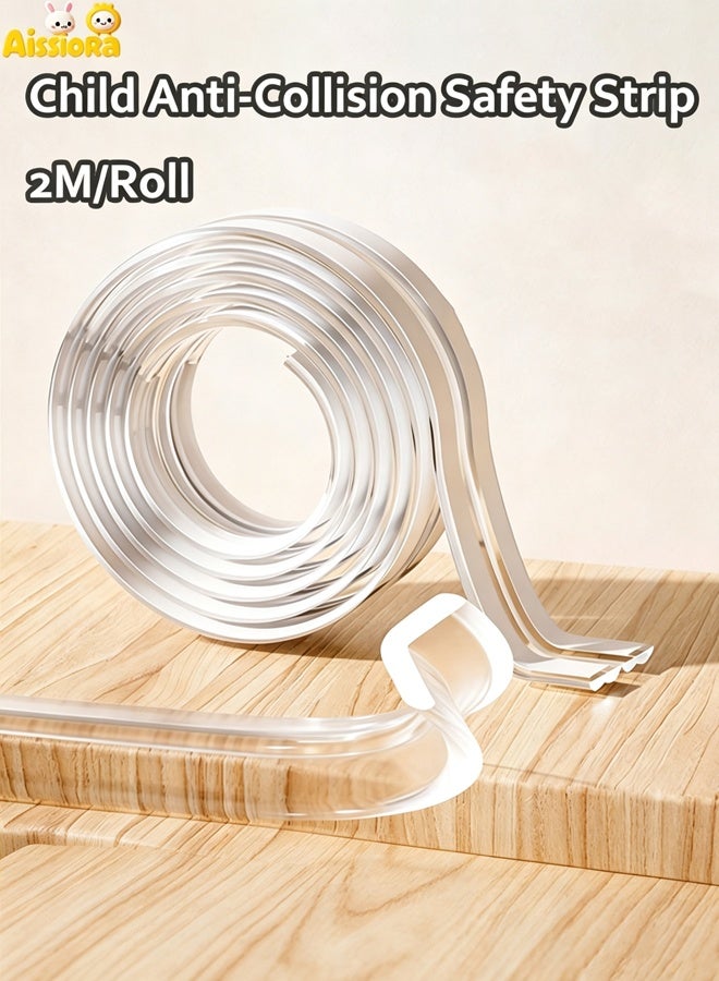 Aissiora 2M Child Anti-Collision Safety Strip, Safety Edge Protection Strip, Table Edge Protection Strip, Child Anti-Bump Protective Pad, Back with Adhesive for Table Corner Corner Collision Avoidance - Image 1